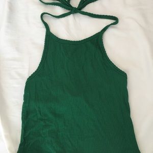 NWOT green ribbed halter top